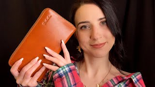 ASMR Gentle Scratchy Tapping on Leather Bags