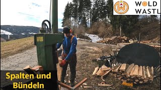 Holzspalten und bündeln - total entspannende Arbeit