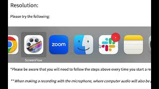 ScreenFlow: Not able to record audio from Zoom