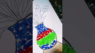 flower pot drawing #shorts #youtubeshorts