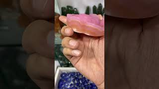 Pink aragonite raw heart available #shortsyoutube #pinkaragonite #aragonite #healingcrystal #shorts