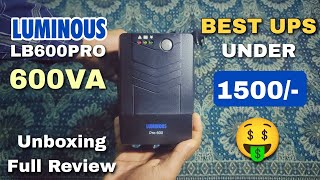 Best UPS Under ₹2000⚡ Luminous 600VA LB600PRO Unboxing & Review | UPS for PC, Laptop, TV