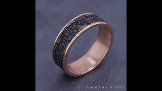 CFT9675882GTAR - 7.5mm Men's Stone Wall Gold and Tantalum Ring