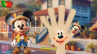 MICKEY MOUSE Portuguese Finger Family - Nursery Rhymes & Kids Songs