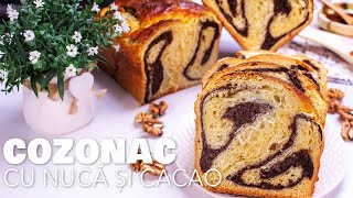 COZONAC pufos cu nuca si cacao - reteta simpla