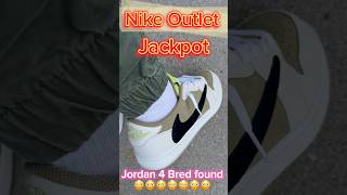 Jordan 4 Bred Reimagined found at Nike Outlet! Travis Scott Jordan 1! #jordan1 #jordan4 #nikeoutlet