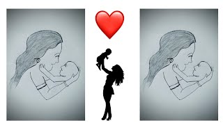 How to draw mother and baby. Mother's day drawing. Easy drawing. My Magic Art and Crafts. #YTshorts.