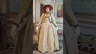 Striped 1770's Zone front gown by Victoria Vane