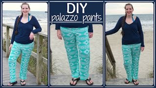 How to Make a Pair of Palazzo Pants/Pajama Pants | Stretch Fabric Pants with Yoga Waistband