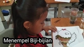 Menempel biji-bijian || Kolase anak SD