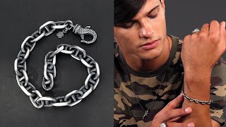 Sterling silver chain bracelet for men | Emmanuela® nautical jewelry