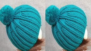 GORRAS A CROCHET PARA NIÑAS Nº 07