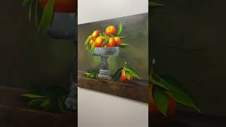 #shorts #shortvideo #acrylicpainting #painting #canvaspainting #fruitpainting #orange #stilllife