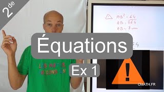 Exercice 1 : résoudre l'équation x²=64