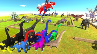 BRACHIOSAURUS TEAM RELEASE CARNIVORE DINOSAURS in PARKOUR ROAD - ARBS