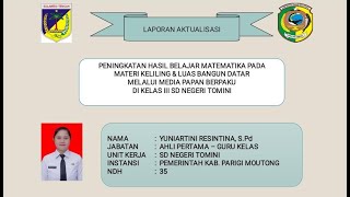 Yuniartini Resintina, S.Pd - Ujian Aktualisasi Latsar CPNS Angkatan XCVIII (98) Kab. Parigi Moutong