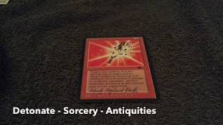 MtG - Detonate - Antiquities (mispelled & signed) - Vintage Magic the Gathering