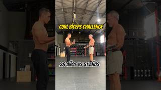 Quien crees que gane? 28 años vs 52 años Curl de bíceps challenge #oldguysrule #Ejercicios #gym