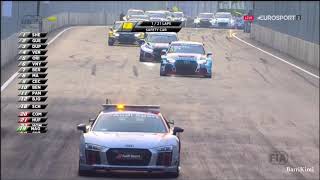 WTCR China Wuhan 2018 Race3 Start Crash