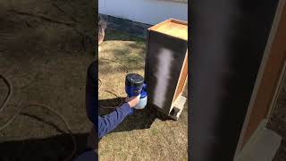 DIY painted cabinets! Saved money by refinishing these cabinets ourselves! #DIY #paintedcabinets