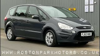 2013 (63) Ford S-MAX 2.0 TDCi 140 Zetec 5dr - 7 seats - very clean for sale @rostonparkmotors