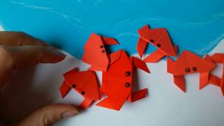 Origami Crab. Quick and Simple craft for kids.