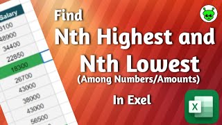 Find Nth Highest and Lowest Amounts in Excel #exceltricks