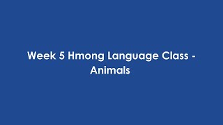 Hmong Language Class - Week 5