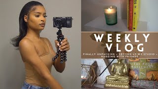 WEEKLY VLOG: FINALLY UNPACKING + SETTING UP MY YOUTUBE STUDIO + HANGING WITH FRIENDS