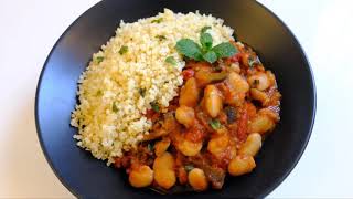 15min Meal - Butter Beans & Aubergine Stew 🌱 وصفة نباتية