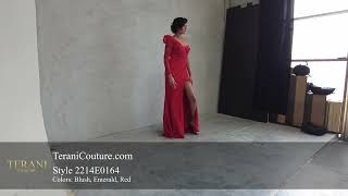 Puff One Shoulder Dress with Slit | Terani Couture | 2214E0164