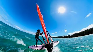 8 YEAR OLD GROM WINDSURFING KANAHA | LEARNING HOW TO WINDSURF | WINDSURFING MAUI | KANAHA |