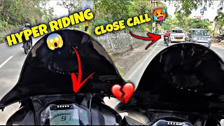 Hyper ride in mountains🥵 | close calls😱 | r15 v4 vs rc 200 #motovlog #r15 #exhaust