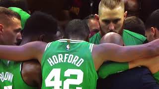 CELTICS PLAYERS HUDDLE AFTER HAYWARD’S INJURY