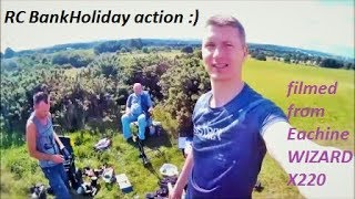 RC BankHoliday fun RC Nitro Cars filmed by Racing Quadcopter Wizard x220 Drone