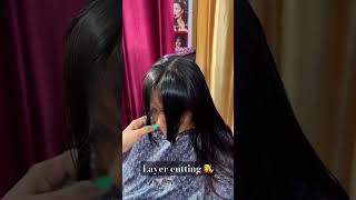 Simpler  layered cutting & curtain bange💇‍♀️ #haircut #layercutting #selon