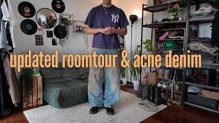 acne mud washed denim unboxing & updated roomtour (togo sofa, magazines, vinyls, etc.)