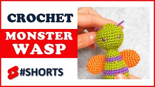 Before the Crochet BEE amigurumi there was this crazy crochet wasp #shorts that could scare ghosts