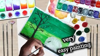 easy watercolor painting for beginners step by step tutorial / Easy ideas ||