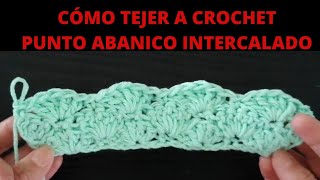 Cómo tejer a crochet punto abanico intercalado paso a paso.