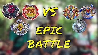 Epic Battle 3 VS 3 Salamander Phoenix Longinus Valkyrie Doomscizor Excalibur BEYBLADE BURST MALAYSIA