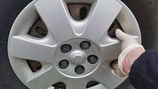 How to remove hubcaps with plastic lug nuts?