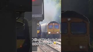 Class 66 trying to be a steam train!! 😂😂😂 #joke #chesterfield #meme #funny #trains #steam #shorts