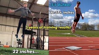 5 year vertical jump progress 22 inches to 37+ inches 15 inch increase