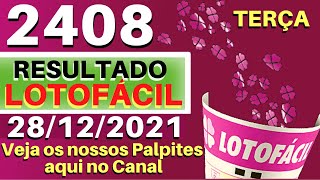 Resultado da Lotofácil 2408. Sorteio desta Terça 28/12.