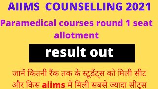 AIIMS paramedical courses round 1 seat allotement result out||जानें किस रैंक के स्टूडेंट को मिली सीट