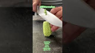 Satisfying cutting Bittemelon with sounds #satisfyingcutting #bittermelon #asmr #shortsvideo #shorts