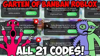 GARTEN OF BANBAN ROBLOX RP ALL 21 CODES AUGUST 2023! 👑👽