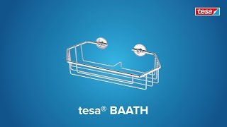 How to use the round, chromed tesa® Baath shower storage basket