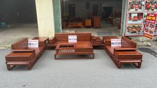 Sofa đùi gà gỗ sồi Nga mẫu 3 văng kê hình chữ U | Đồ Gỗ Nội Thất Tại Xưởng